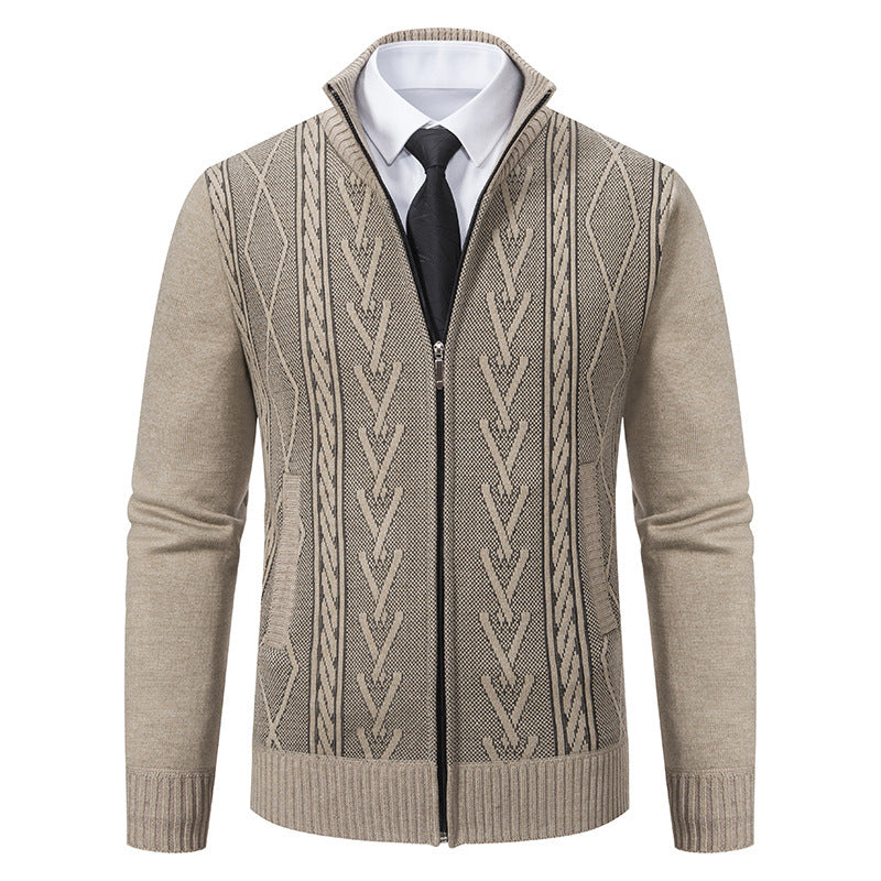 Jonathan – Comfortable men's sweater with stand-up collar