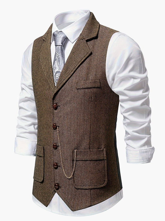 Men's vest in vintage business style – elegant suit vest for office and festive occasions