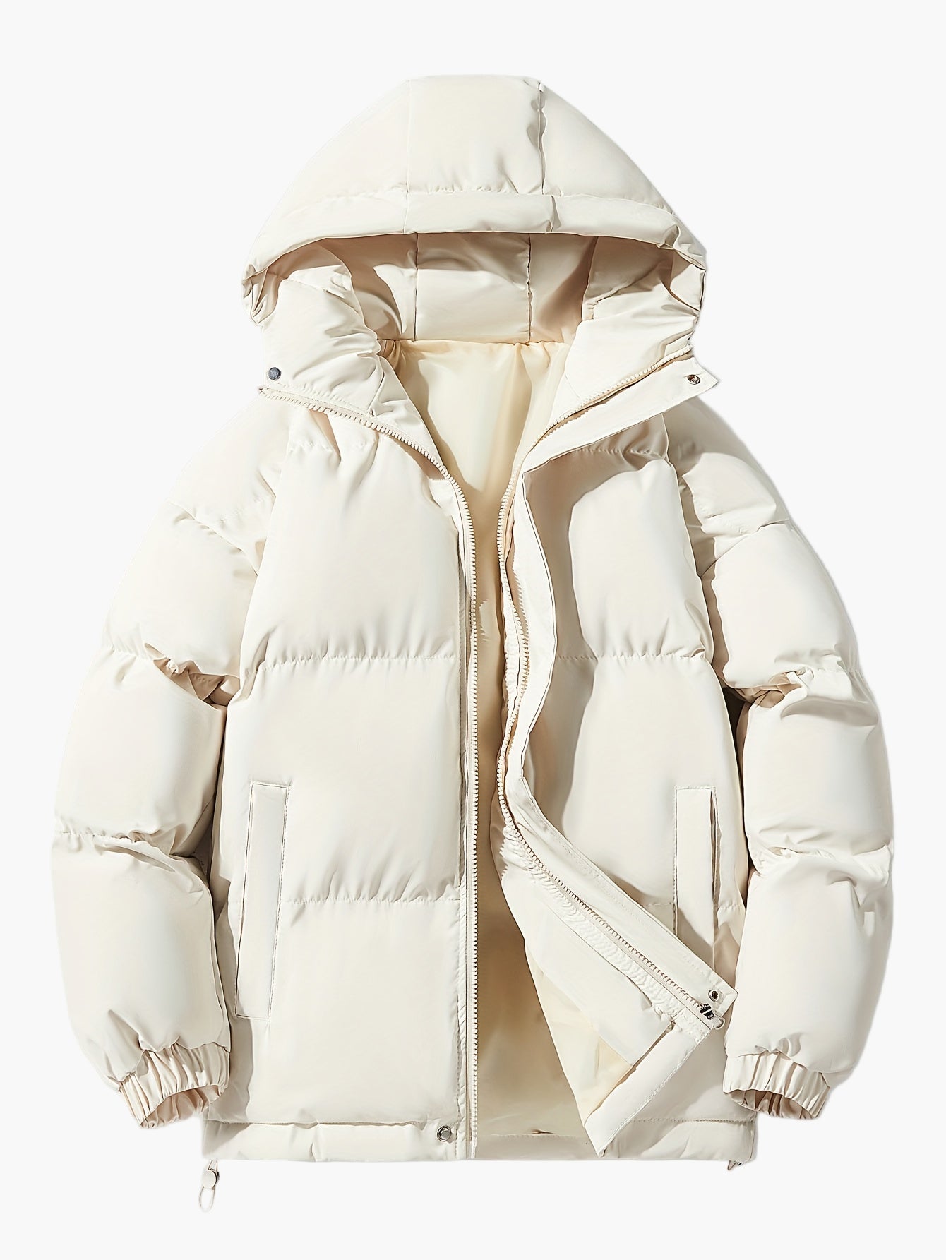 Herren Winter Steppjacke mit Kapuze, Casual Outdoor Warmjacke