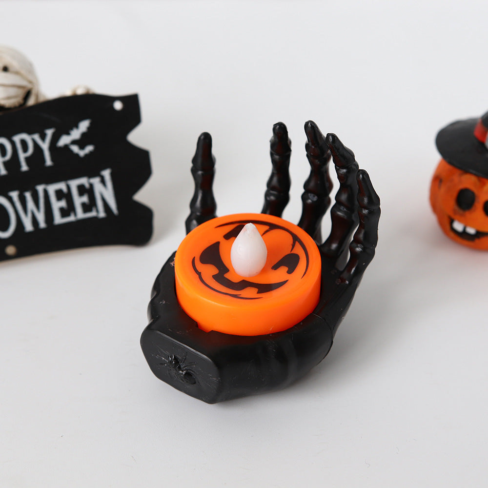 Halloween LED tealight skeleton hand decoration – creepy table decoration for Halloween parties
