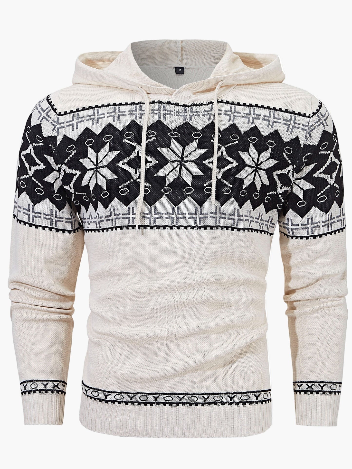 Men's hoodie with Scandinavian Christmas pattern – casual winter hoodie