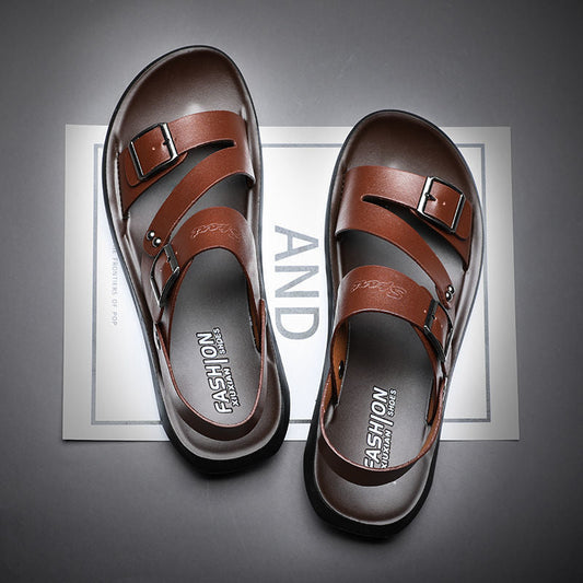 Tony – Sandalen aus Spaltleder mit Schnalle