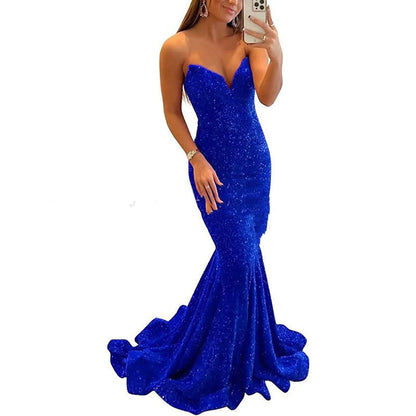 Amanda – Glitzerndes Abendkleid für Frauen mit langen Partykleidern