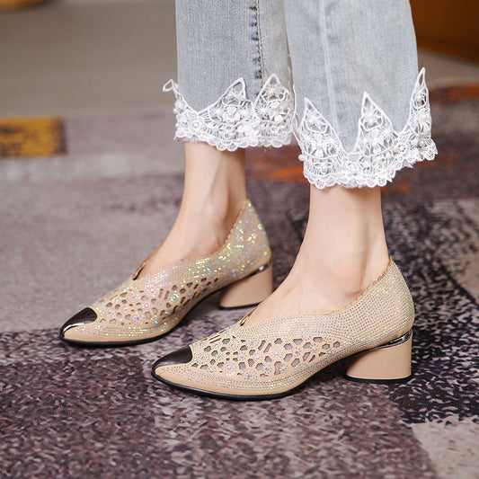 Michelle – High Mesh Pumps with Rhinestones