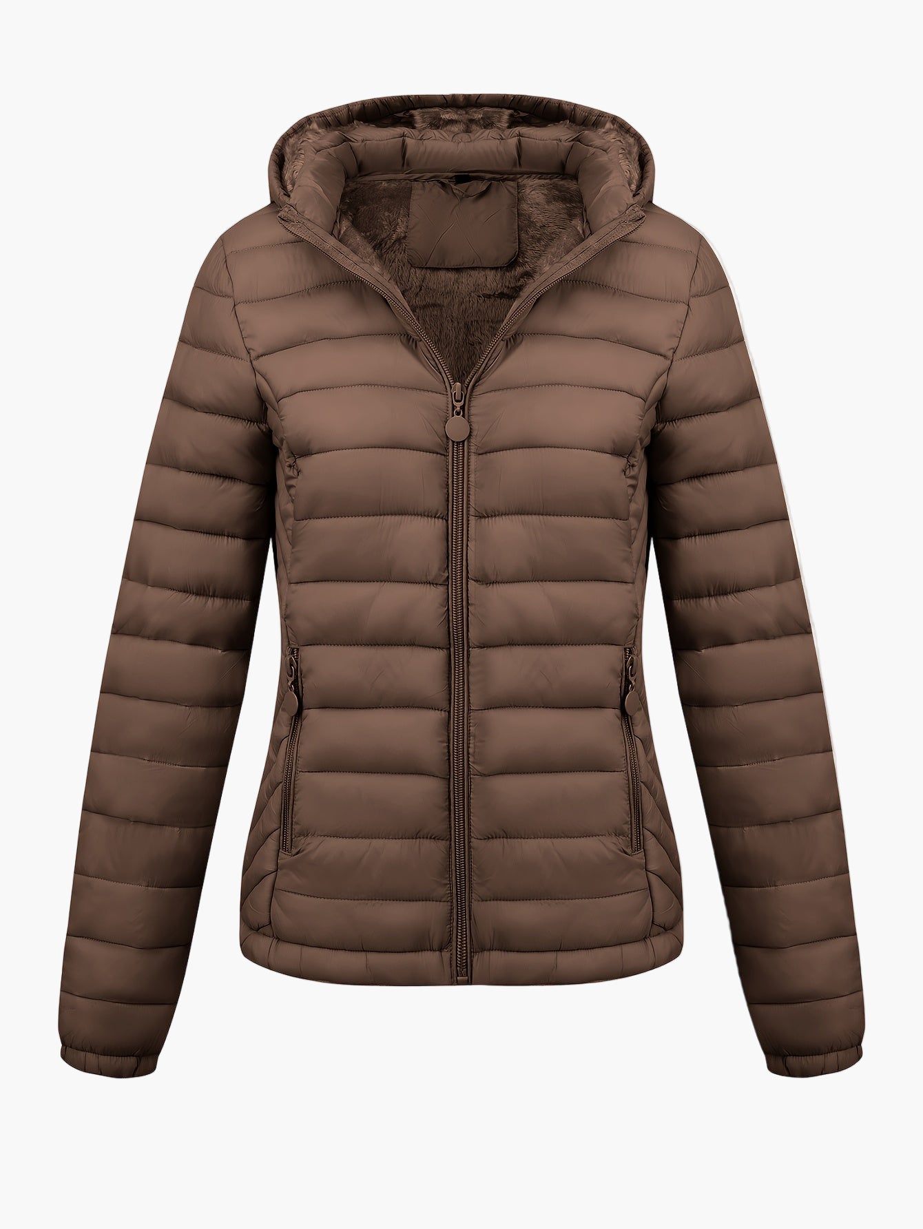Women's quilted jacket with hood – fashionable winter coat for everyday and outdoor use