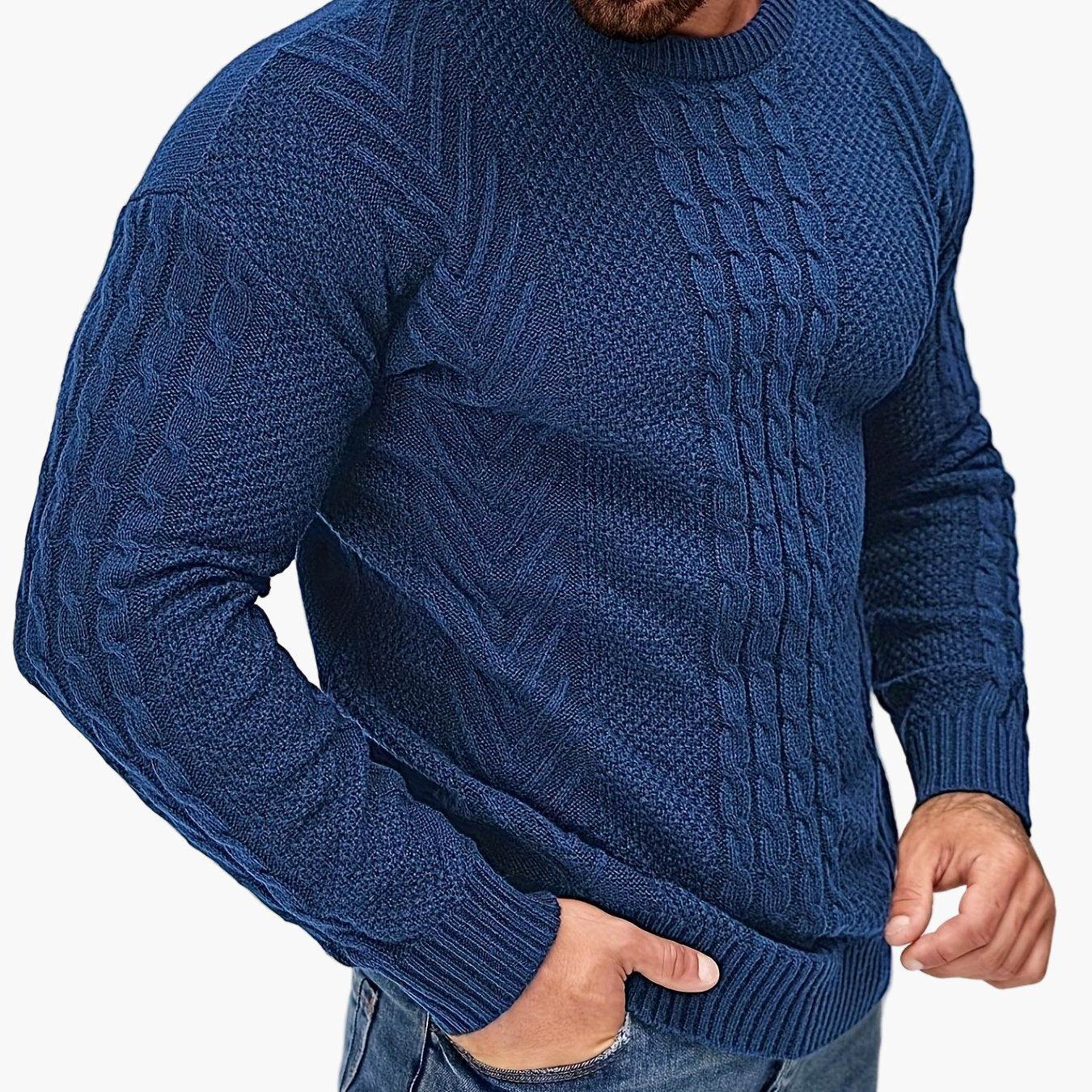 Men's knitted sweater in casual style – fashionable leisure sweater for autumn and winter