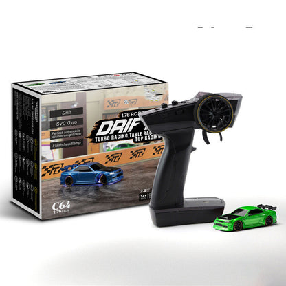 1:76 RC Drift Auto C64 für Jungen, Turbo Racing, Tischrennen, Modellauto mit SVC Gyro und LED