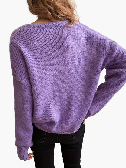 Damen Strickpullover mit Rundhalsausschnitt – Eleganter Freizeit-Look für jede Jahreszeit