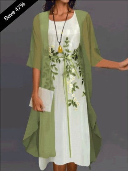 Hannah – Elegant lace chiffon dress in two-piece design