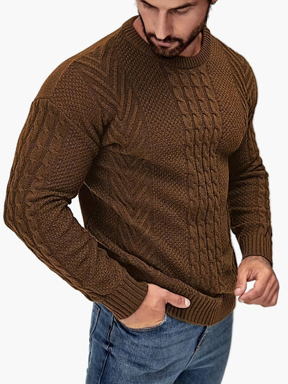 Men's knitted sweater in casual style – fashionable leisure sweater for autumn and winter