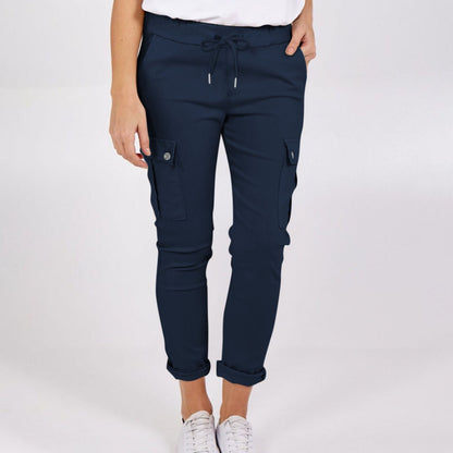 Joanne – Lässige Damen-Cargohose mit Taschen und Kordelzug