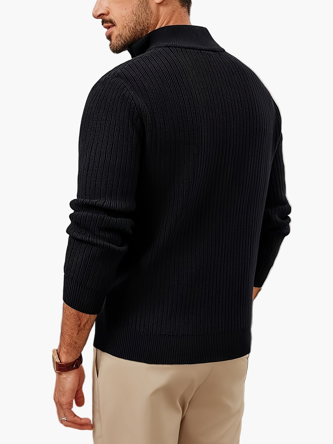 Men's Half-Zip Knit Sweater – Stylish Casual Sweater for Autumn and Winter