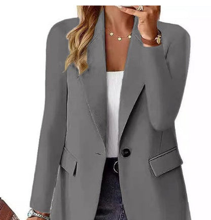Zoe – Solide Farbige Langärmelige Strickjacke für Frauen
