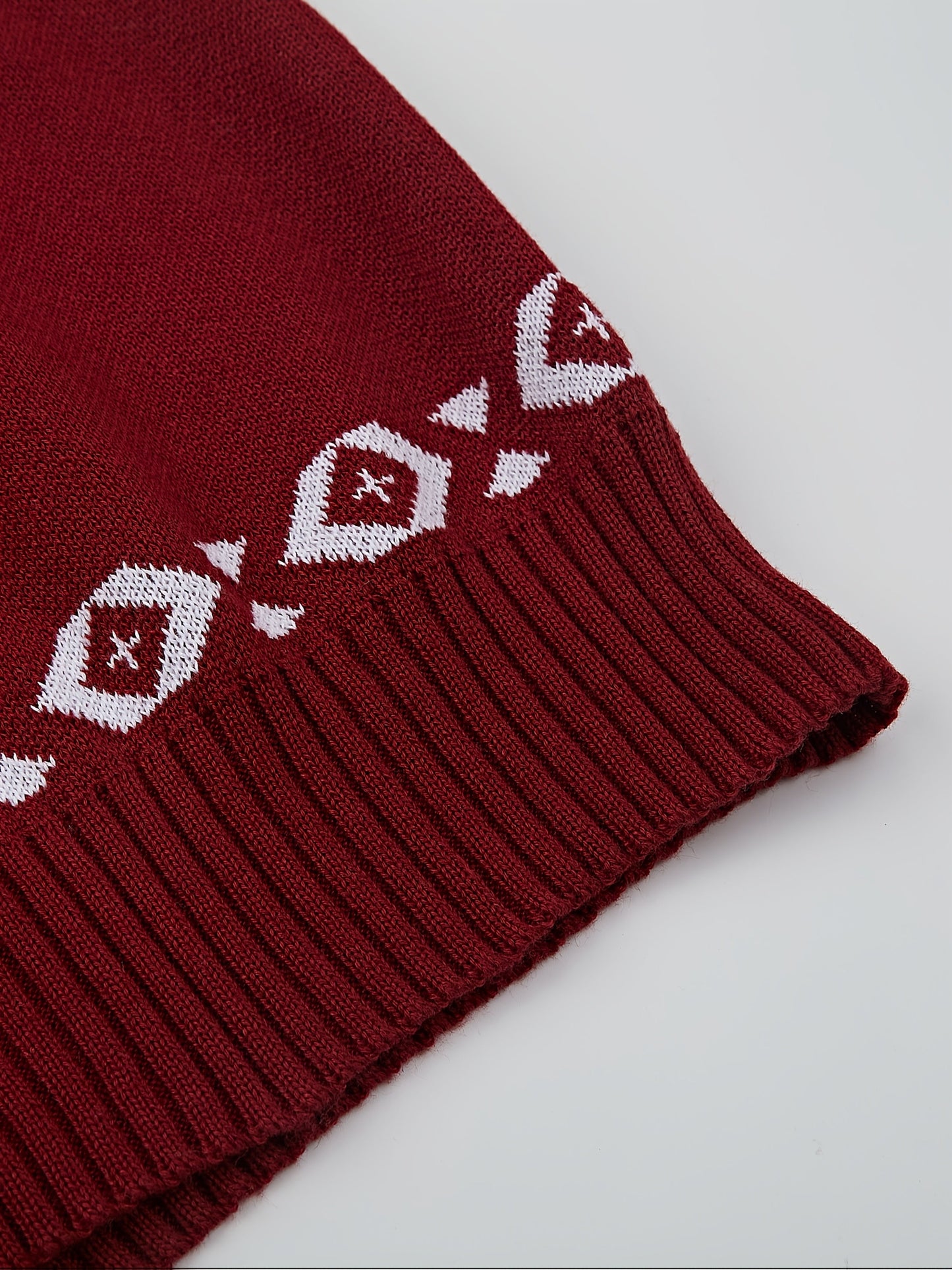 Men's knitted cardigan with reindeer pattern – Christmas style, casual, ideal for autumn and winter