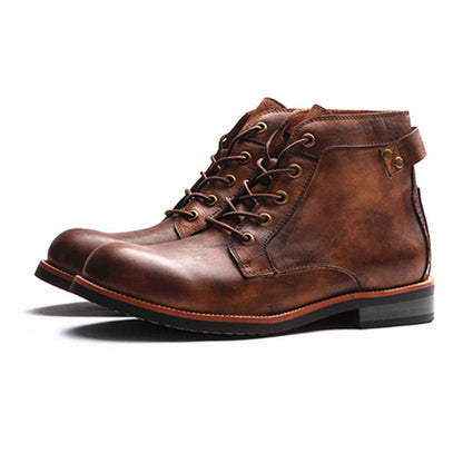 Aidan – Retro Herrenstiefel mit Schnürung und niedrigem Absatz
