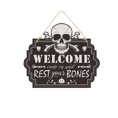 Halloween Door Signs Set – Creepy Decorations for Halloween Parties & Trick-or-Treat – Door Decoration for Adults and Children