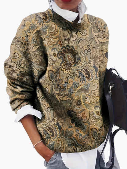 Damen Vintage-Pullover mit Paisley-Muster – Modischer Alltagsbegleiter
