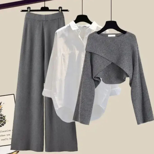Damen Dreiteiliges Langarmset – Modernes Freizeit-Outfit für Alltag und Zuhause