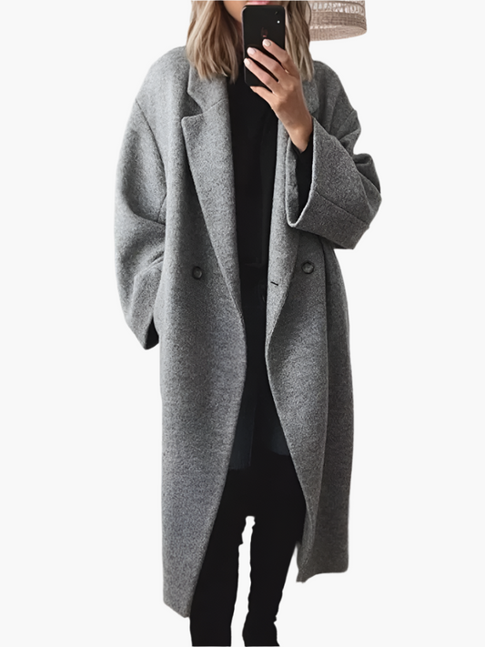 Damen Klassischer Langer Wintermantel – Eleganter Übergangs- und Winterstil