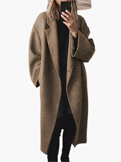 Women's Classic Long Winter Coat – Elegant Transitional and Winter Style
