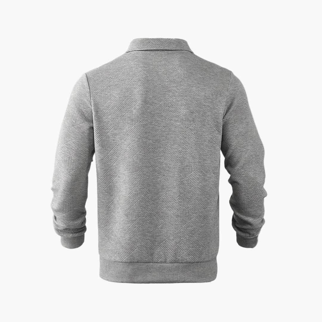 Men's Vintage Sweatshirt with Zipper – Geometric Pattern, Fashionable & Versatile