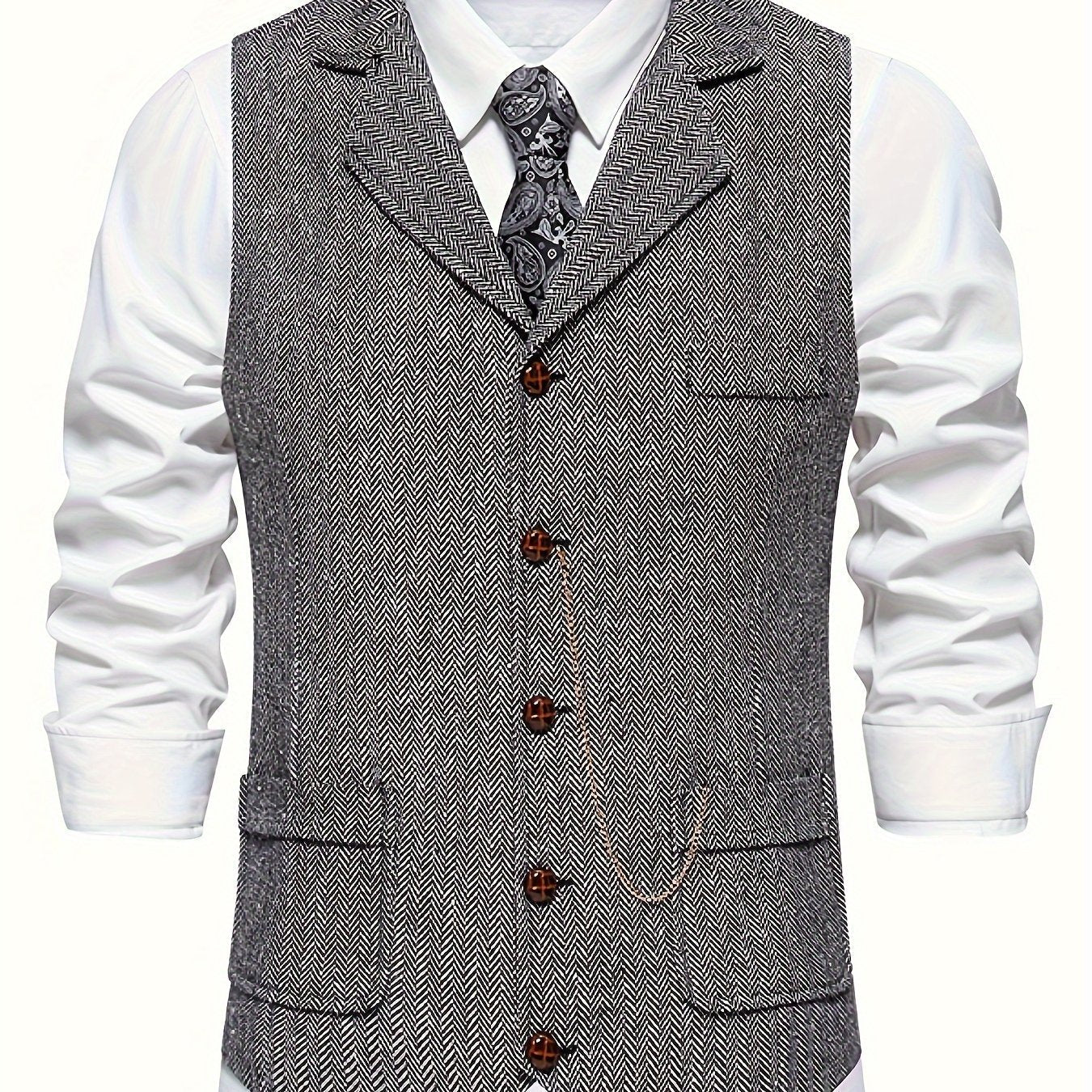Men's vest in vintage business style – elegant suit vest for office and festive occasions