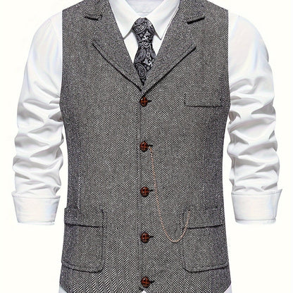 Men's vest in vintage business style – elegant suit vest for office and festive occasions