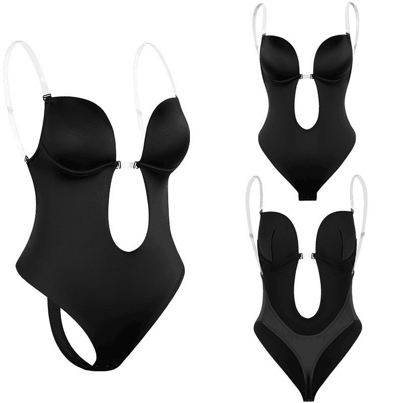 Holly – Eng cut one-piece with deep V-neckline and tight waist