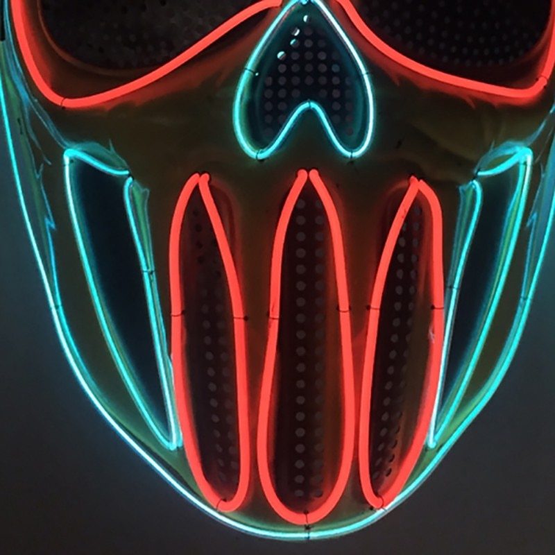 Halloween LED Skull Mask for Adults – Glowing Party and Costume Mask