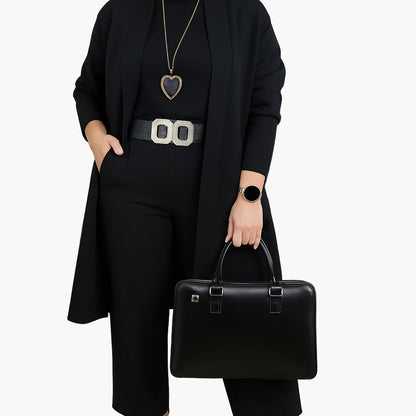 Damen 3-Teilige Elegante Business Casual Set – Anzug mit Blazer, Shirt und Hose für Büro & Alltag