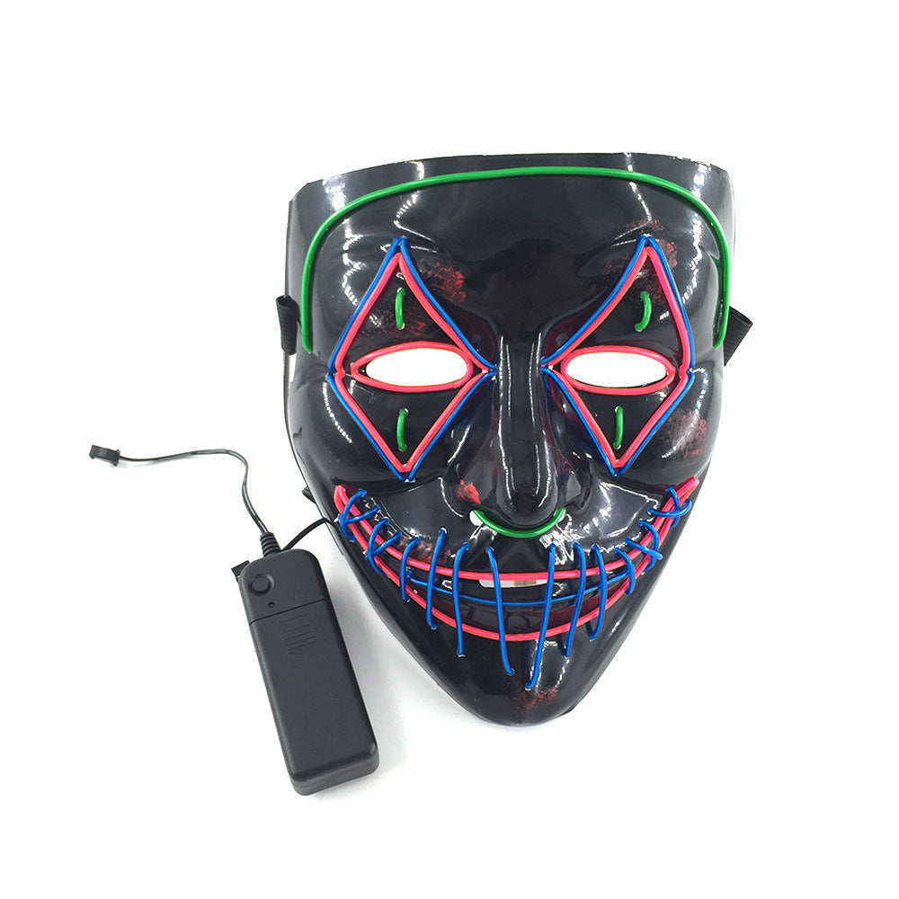 Halloween LED Light Mask for Adults – Creepy Party and Costume Mask with Neon Effect