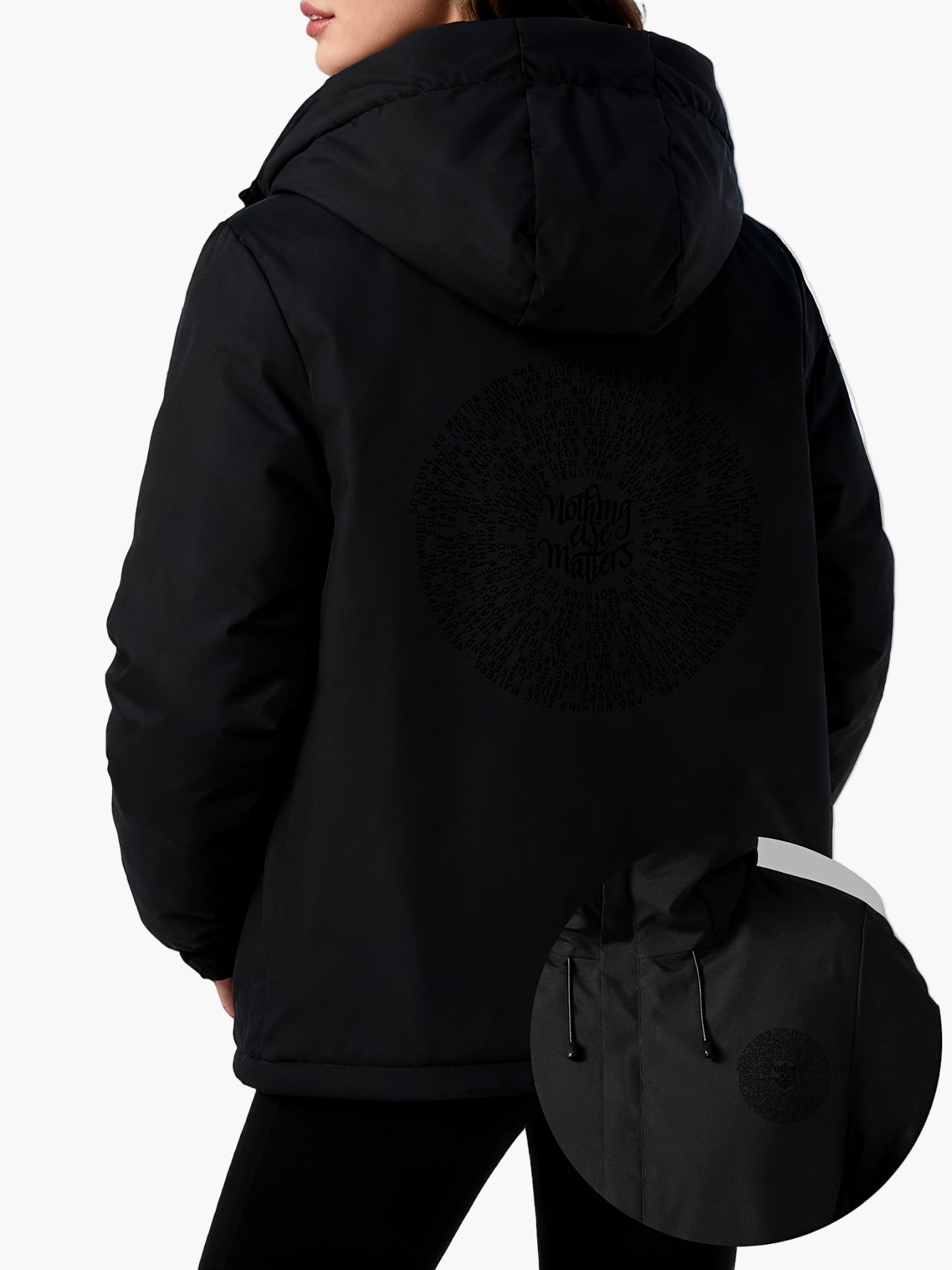 Damen Casual Winterjacke mit Kapuze und geometrischem Print – Stilvolle Alltagsjacke für kalte Tage