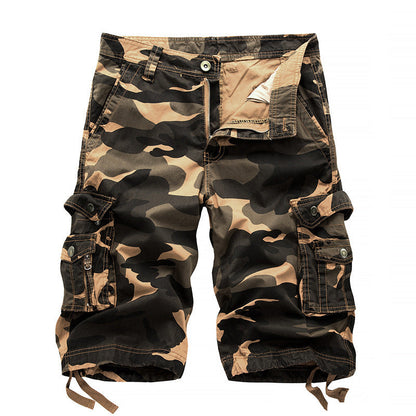 Tom – Camo Bedruckte Cargo Shorts in Kniehöhe