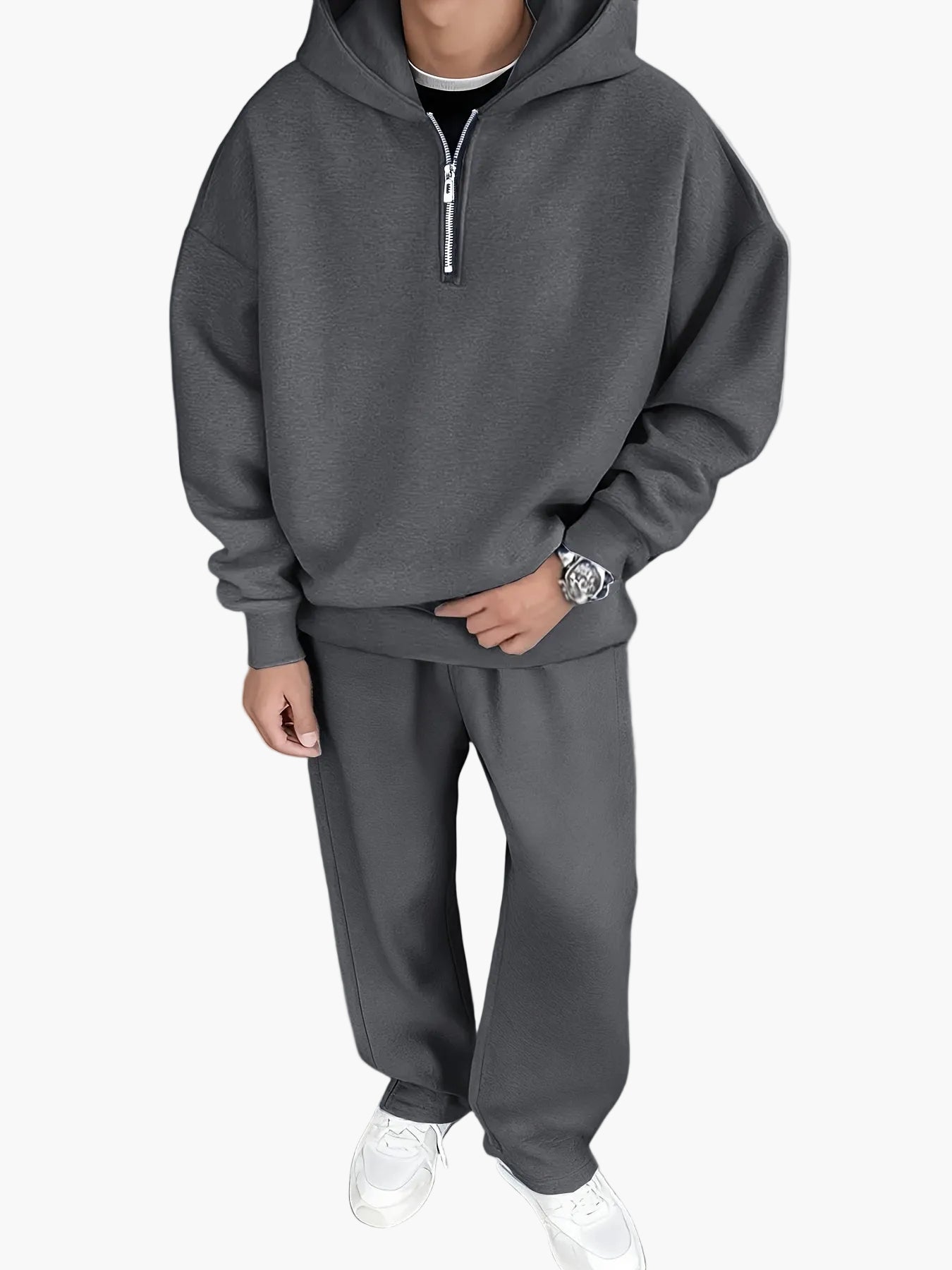 Herren Oversize Hoodie Jogginganzug Set – Streetwear Freizeit Trainingsanzug für Herbst und Winter