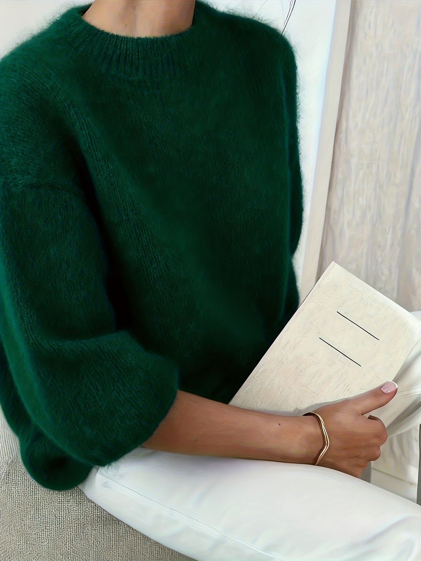 Damen Pullover Elegant Lockerer Schnitt Herbst Winter Stil