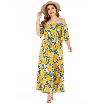 Sarah – Langes Boho-Kleid mit Print