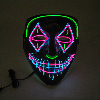 Halloween LED Light Mask for Adults – Creepy Party and Costume Mask with Neon Effect