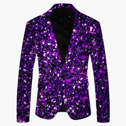 Men's Blazer Slim Fit Modern Business & Party Jacket – Stylish One-Button Jacket for Festive Occasions