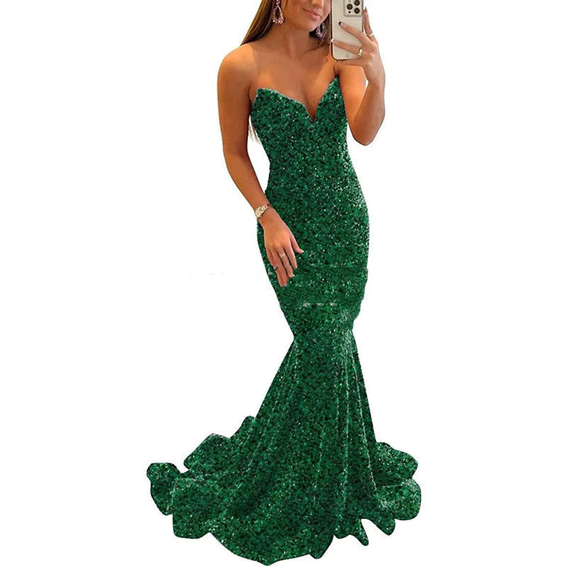 Amanda – Glitzerndes Abendkleid für Frauen mit langen Partykleidern