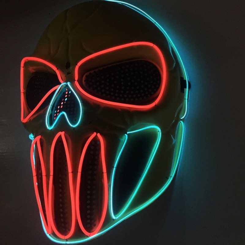 Halloween LED Skull Mask for Adults – Glowing Party and Costume Mask