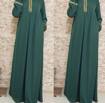 Kimberley – Plus Size Bedrucktes Abaya Jilbab Muslim Maxi Kleid