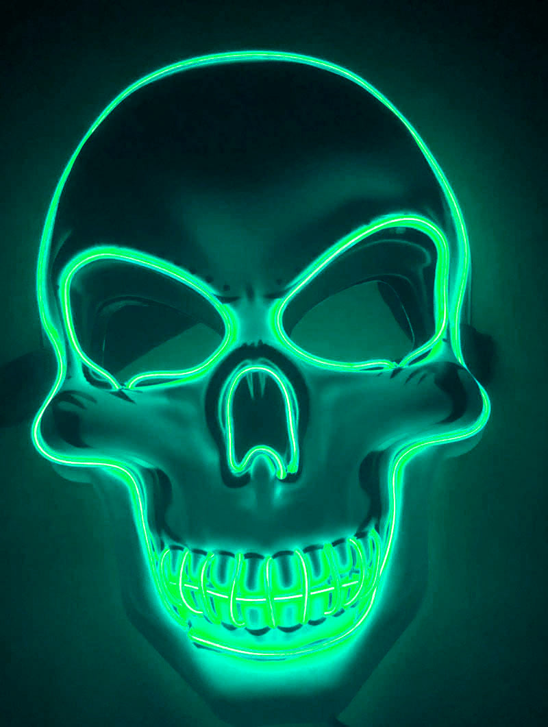 Halloween LED Glowing Skull Mask for Adults – Perfect for Costume Parties & Spooky Decorations