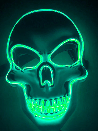 Halloween LED Glowing Skull Mask for Adults – Perfect for Costume Parties & Spooky Decorations