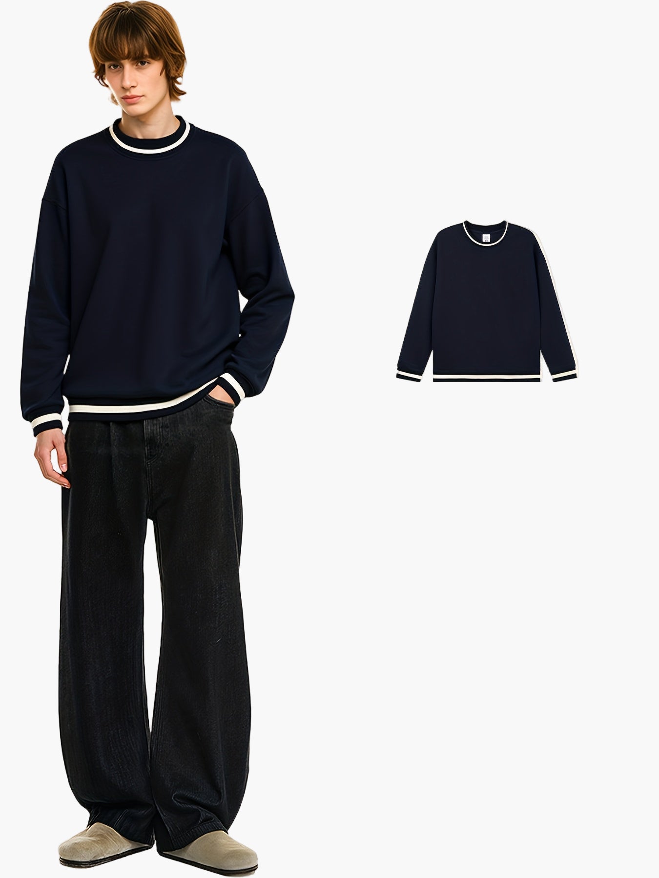 Men's Sweater in Casual Style with Stripe Details – Perfect for Autumn and Winter, Ideal for Leisure and Going Out