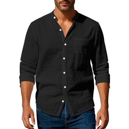 Mark – Langärmliges Casual-Hemd mit Stehkragen und Taschen für Herren