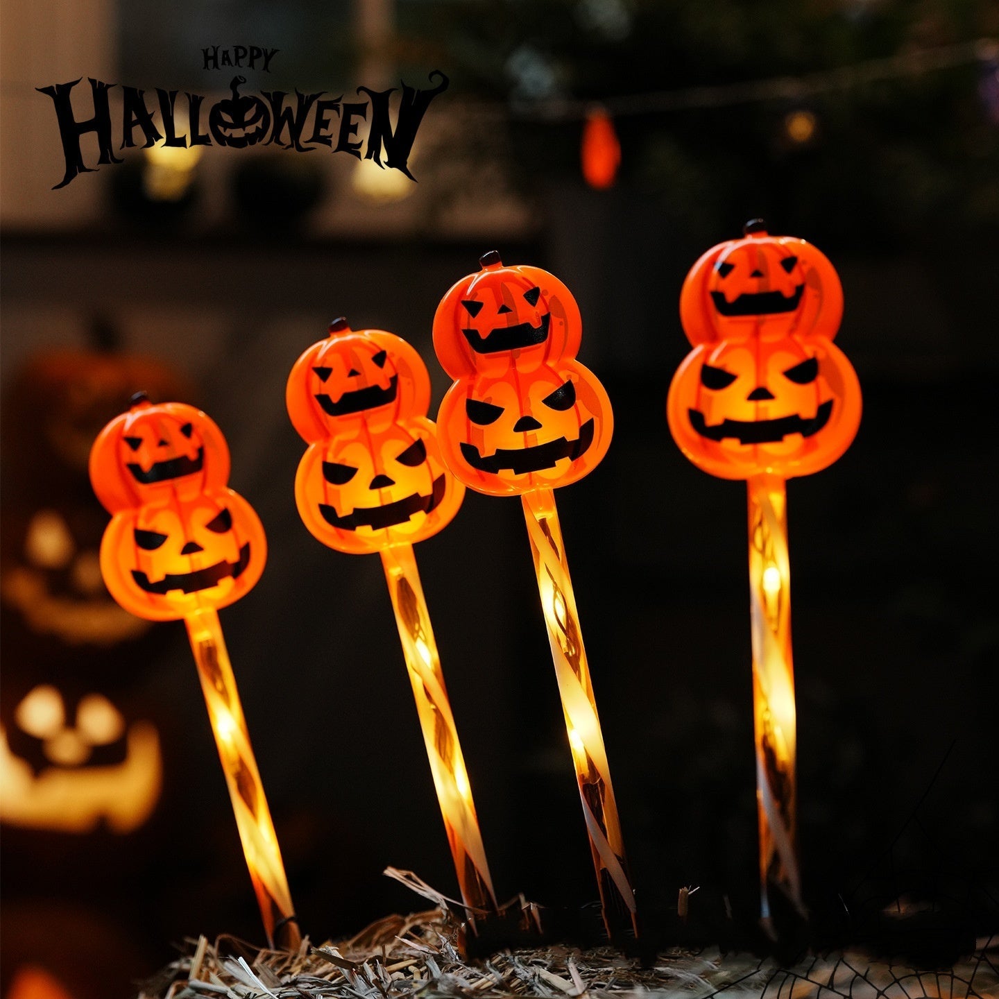 Halloween decoration LED ghost string lights for outdoors – funny cartoon ghosts for party & garden