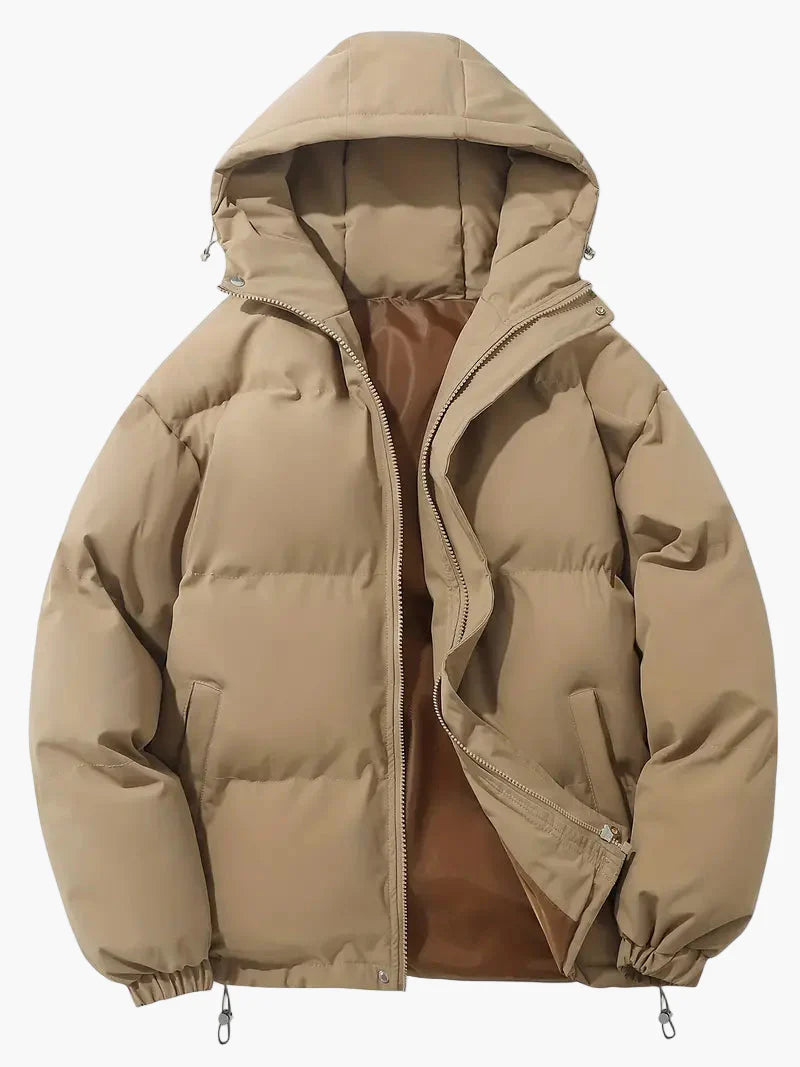 Men's Winter Quilted Jacket with Hood – Classic Style for Cold Days