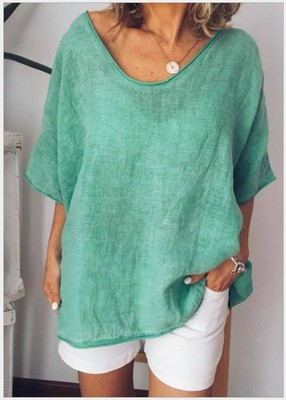Damen Sommer bluse Locker Casual Oberteil Freizeit