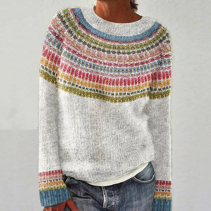 Victoria – Multicolor Rundhals Pullover für Damen