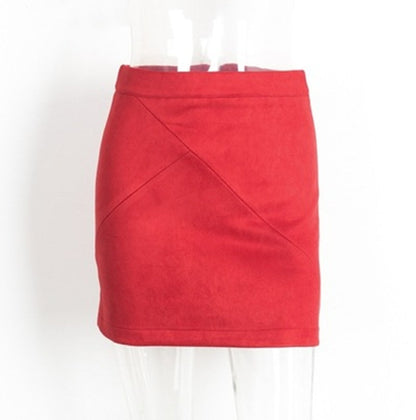 Samantha – Damen Veganleder Suede Bodycon Minirock